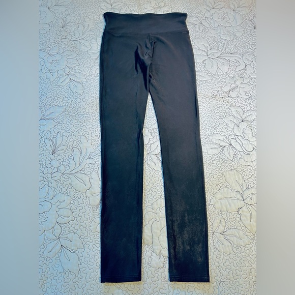 SPANXS Black Metallic Shimmer Tummy Control Smoothing Shaping  Leggings  Sz M - Picture 9 of 11